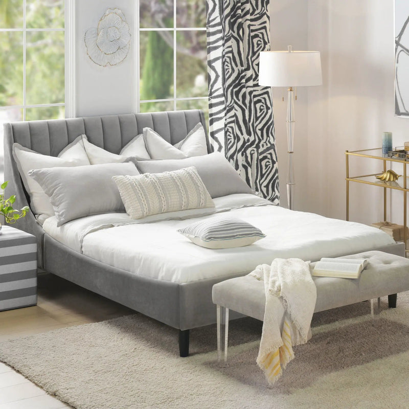 Aspen - Vertical Tufted Modern Headboard Platform Bed Set by HouseOfZazla