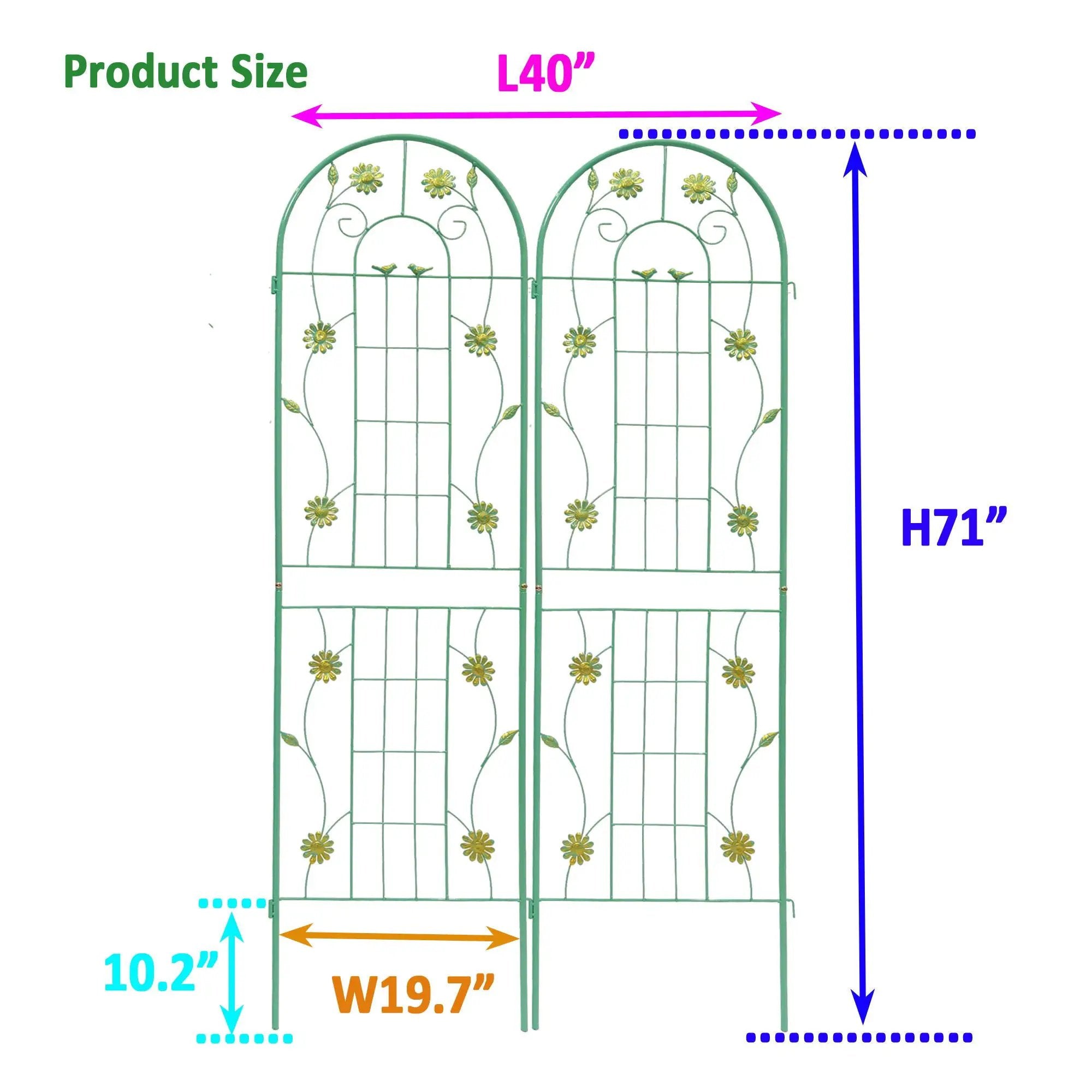 Metal Garden Trellis Rustproof Trellis For Climbing Plant Outdoor Flower Support by HouseOfZazla