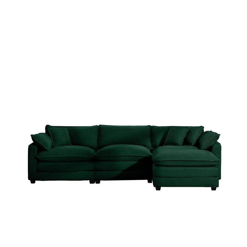 Modern Oversized Modular Cushion Sofa With Ottoman, Low Back, Deep Seating Sofa Set by Unique Piece Furniture