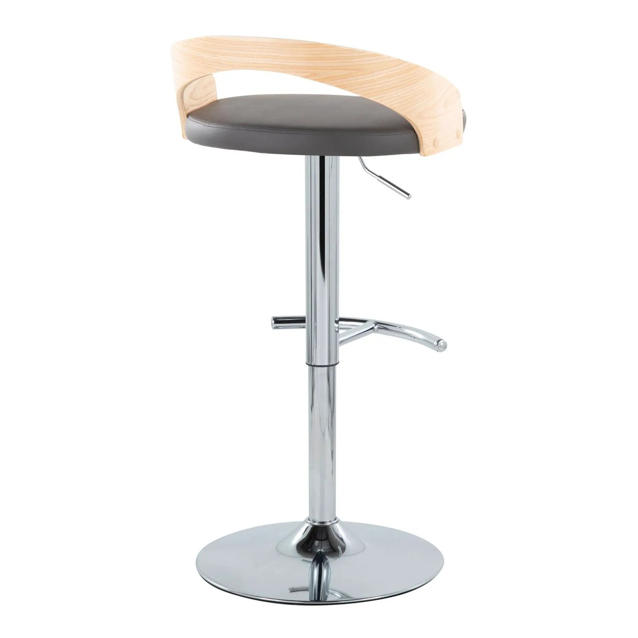 Grotto - Contemporary Adjustable Barstool, Swivel With Rounded T Footrest (Set of 2) by Unique Piece Furniture