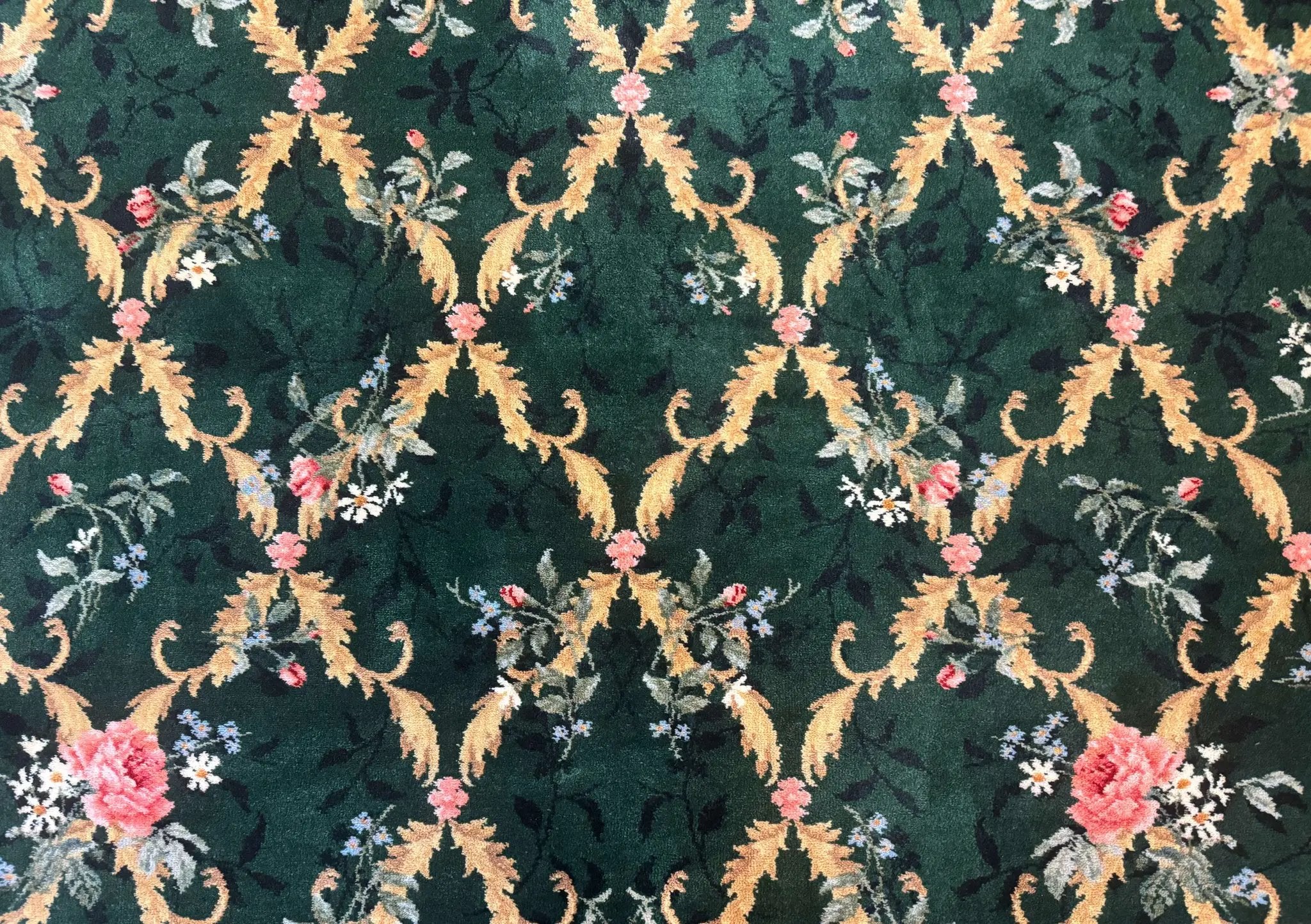 Karastan Garden of Eden Rug 8.8 x 11.8, Green Savonnerie 509/1733, Wool by Jewel Rugs