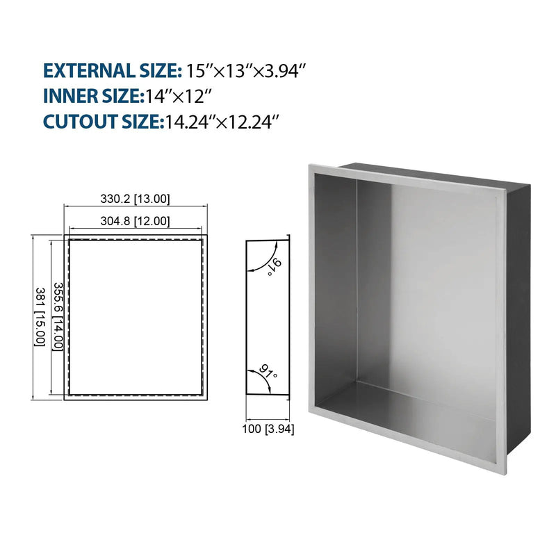 Stainless Steel Shower Niche With Seamless Design For Bathroom Storage by HouseOfZazla