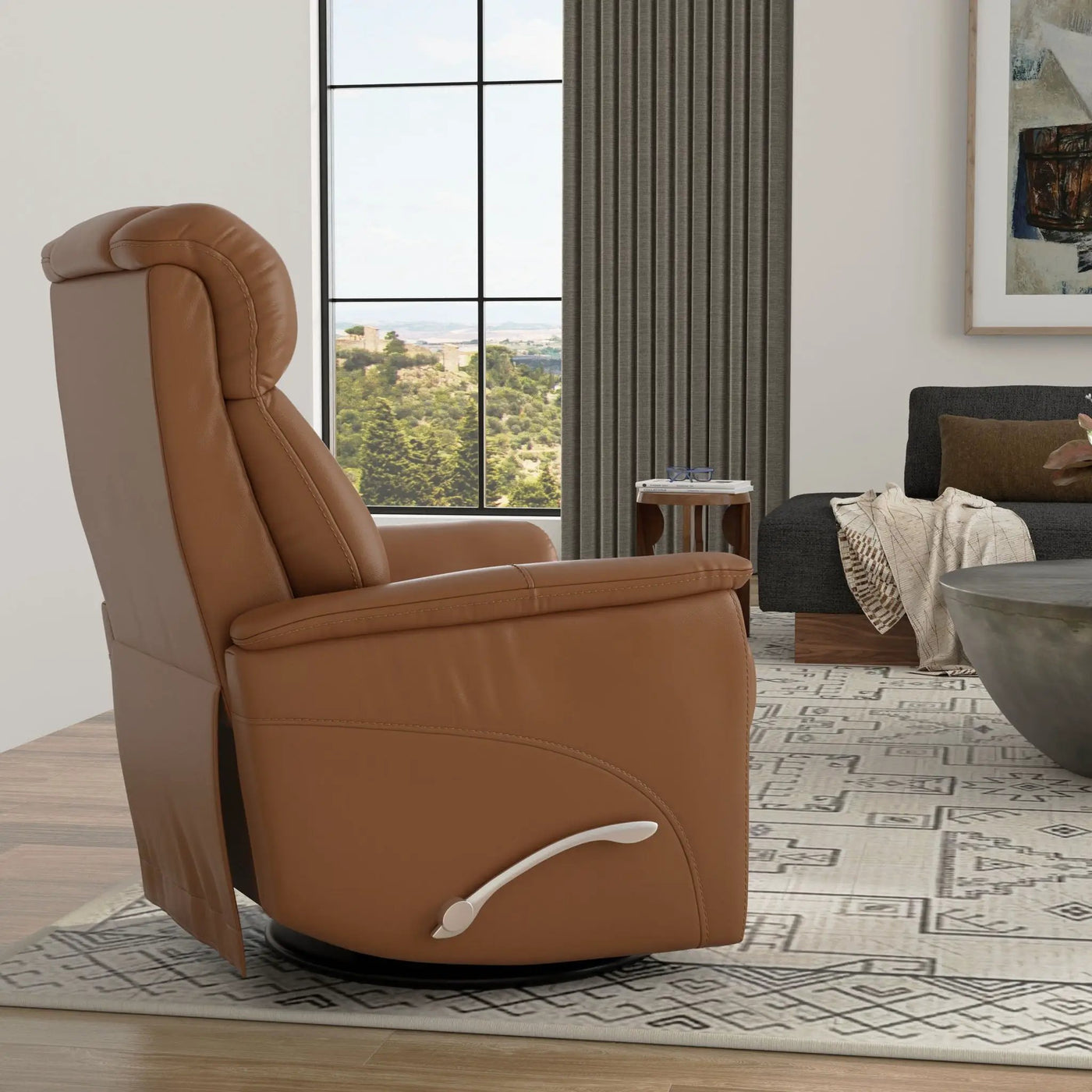 Bentley - Swivel Glider Recliner With Manual Adjustable Headrest & Footrest by Unique Piece Furniture