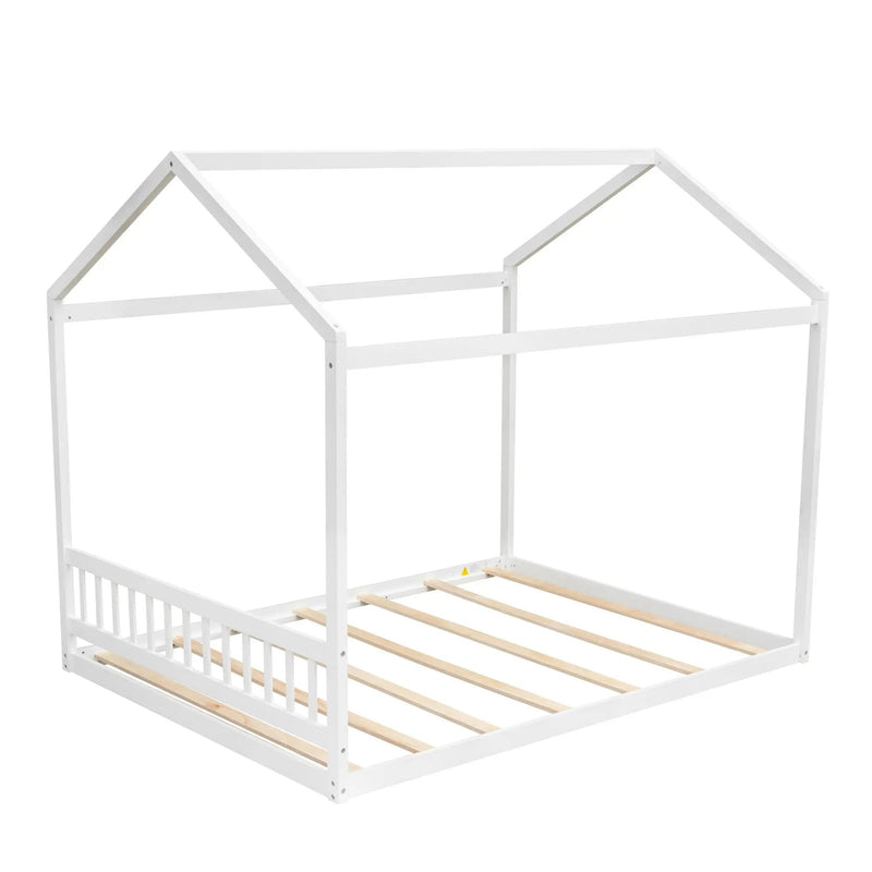 Wooden House Bed With Headboard by HouseOfZazla