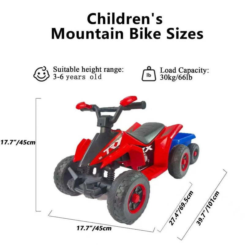 6V Kids Electric ATV With Headlights, MP3, USB & Volume Control by HouseOfZazla