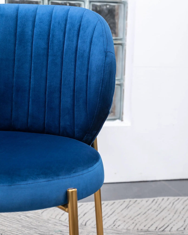 Amoa - Contemporary Velvet Upholstery Dining Chair - Blue by Unique Piece Furniture