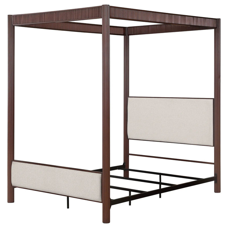 Zimmerlee 89-inch Metal Eastern King Canopy Bed Rust Brown by Unique Piece Furniture