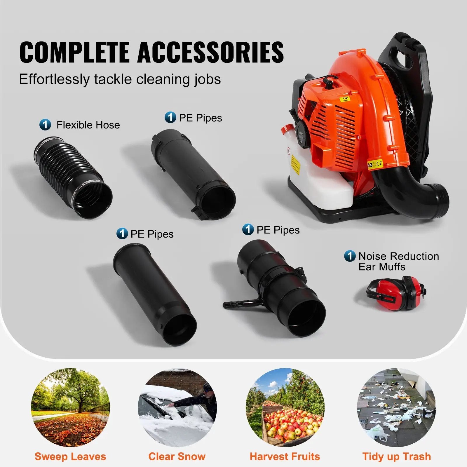 Backpack Leaf Blower 79CC 2-Cycle Gas Leaf Blower 930CFM Air Volume 184MPH by HouseOfZazla