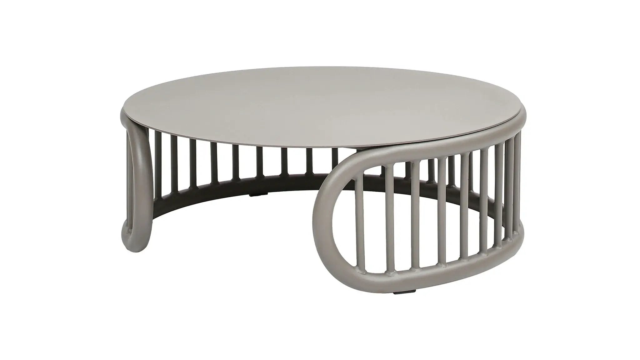 Harper - Indoor/Outdoor Modern Round Coffee Table - Geige Taupe Aluminum by Unique Piece Furniture
