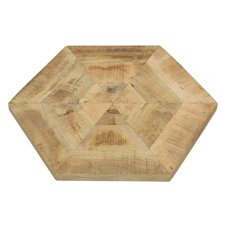 2 Piece Nesting Table With Hexagon Base - Brown by HouseOfZazla