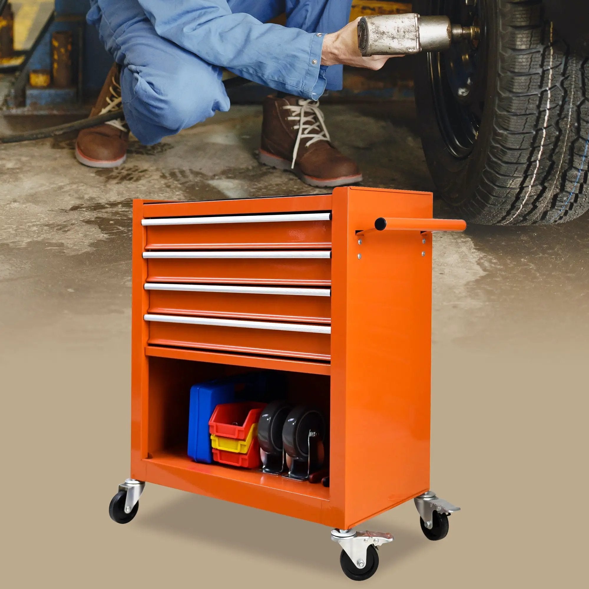 4 Drawers Multifunctional Tool Cart With Wheels by HouseOfZazla