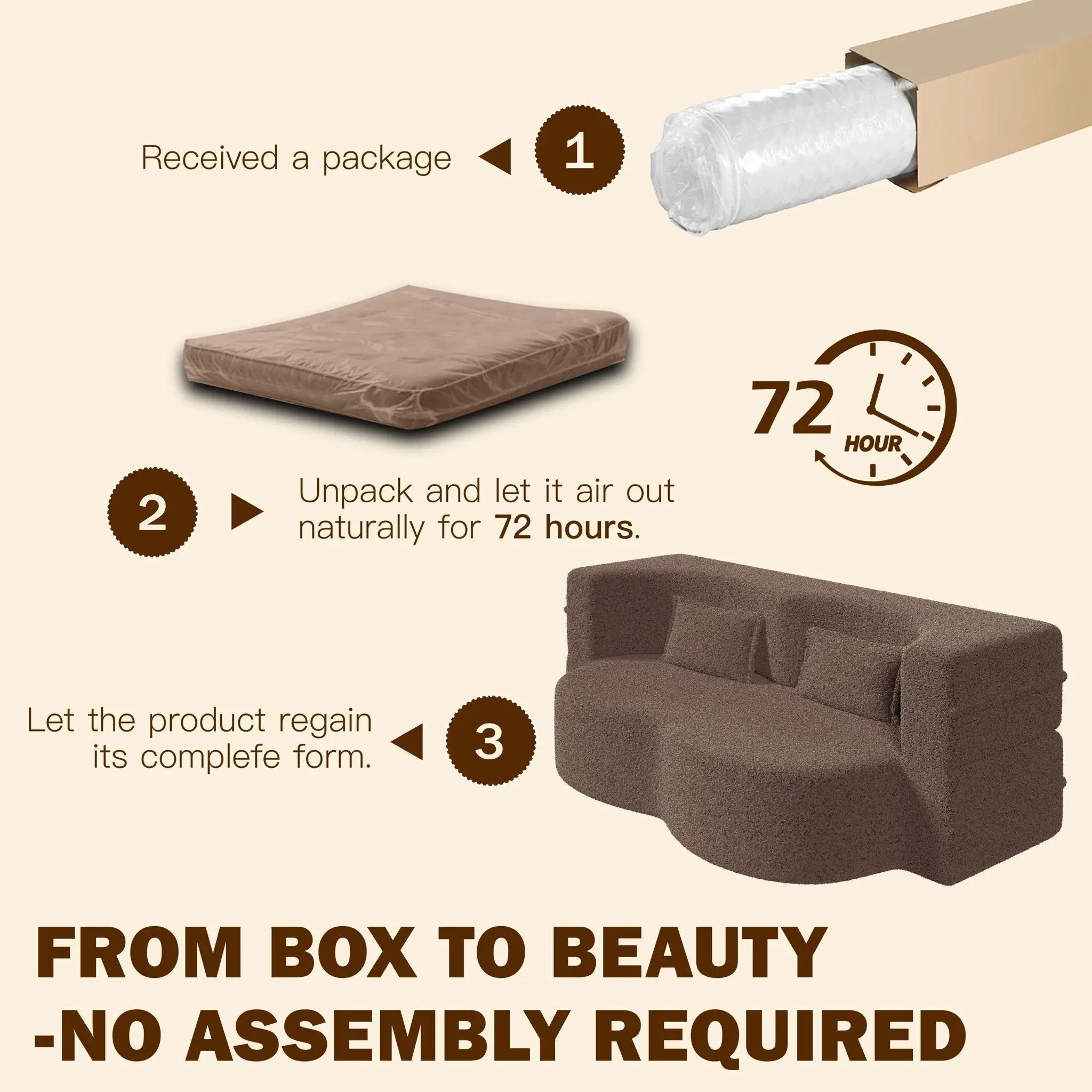Modern Floor Sleeper Sofa Bed With 2 Pillows, Convertible Twin Size Folding Mattress For Living Room by HouseOfZazla