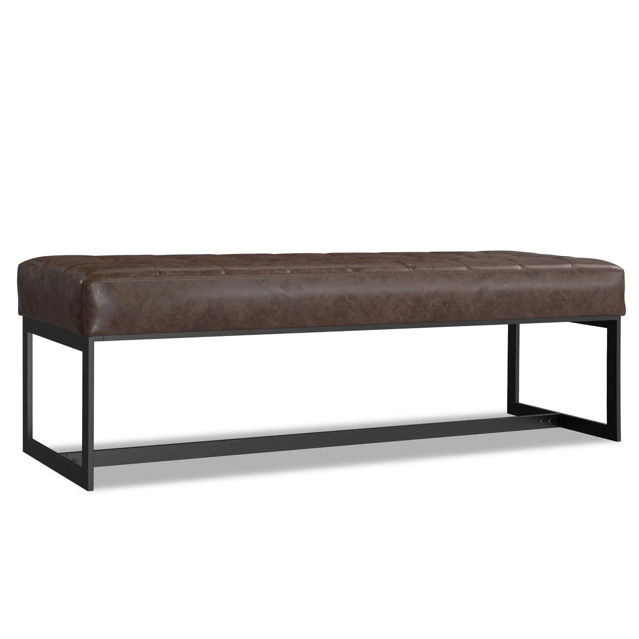 Penelope - Ottoman Bench With Genuine Leather Upholstery - Brown by HouseOfZazla