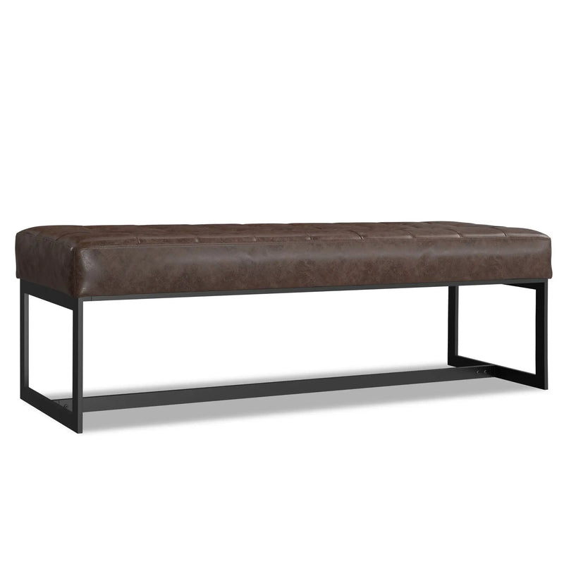 Penelope - Ottoman Bench With Genuine Leather Upholstery - Brown by HouseOfZazla