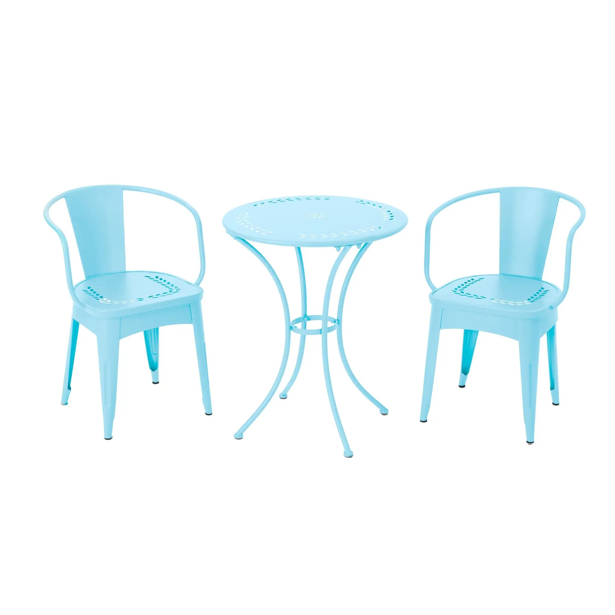 Lourdes 3 PC KD Metal Patio Furniture Set - Matte by HouseOfZazla