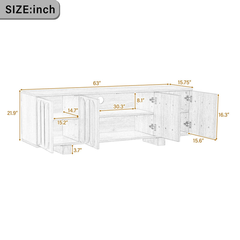 Vibe Haus 63'' Farmhouse TV Stand for TVs up to 75 Inches by HouseOfZazla