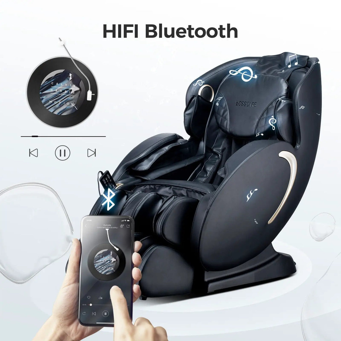 Bosscare - 3D Zero Gravity Massage Chair, Full Body Shiatsu Recliner With App by HouseOfZazla