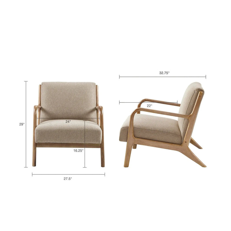 Mid-Century Style Lounge Chair With Upholstered Seat by Unique Piece Furniture