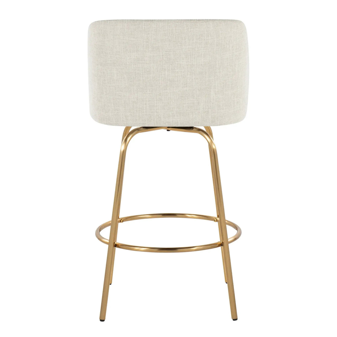 Toriano - Contemporary, Fixed Height Counter Stool With Swivel With Round Footrest (Set of 2) by HouseOfZazla