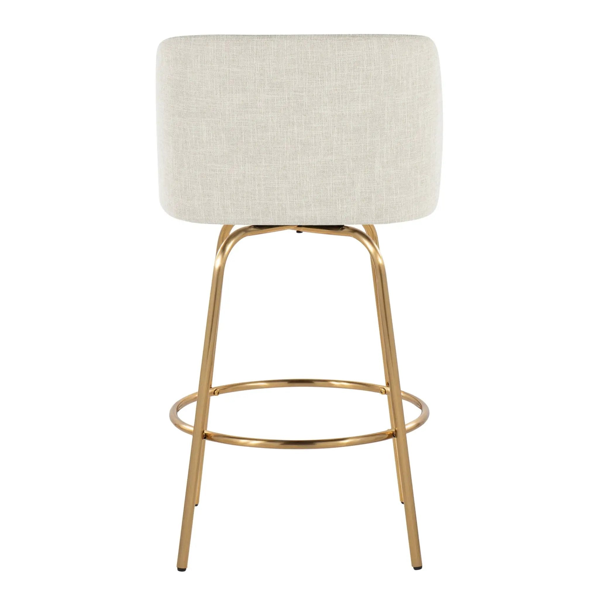 Toriano - Contemporary, Fixed Height Counter Stool With Swivel With Round Footrest (Set of 2) by Unique Piece Furniture