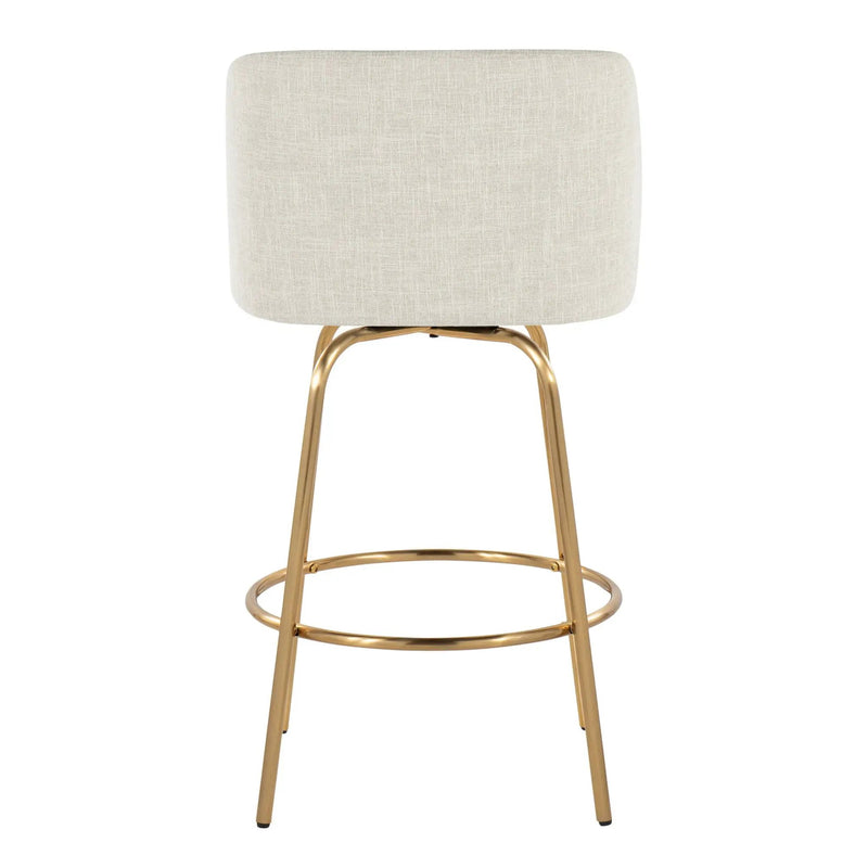 Toriano - Contemporary, Fixed Height Counter Stool With Swivel With Round Footrest (Set of 2) by Unique Piece Furniture