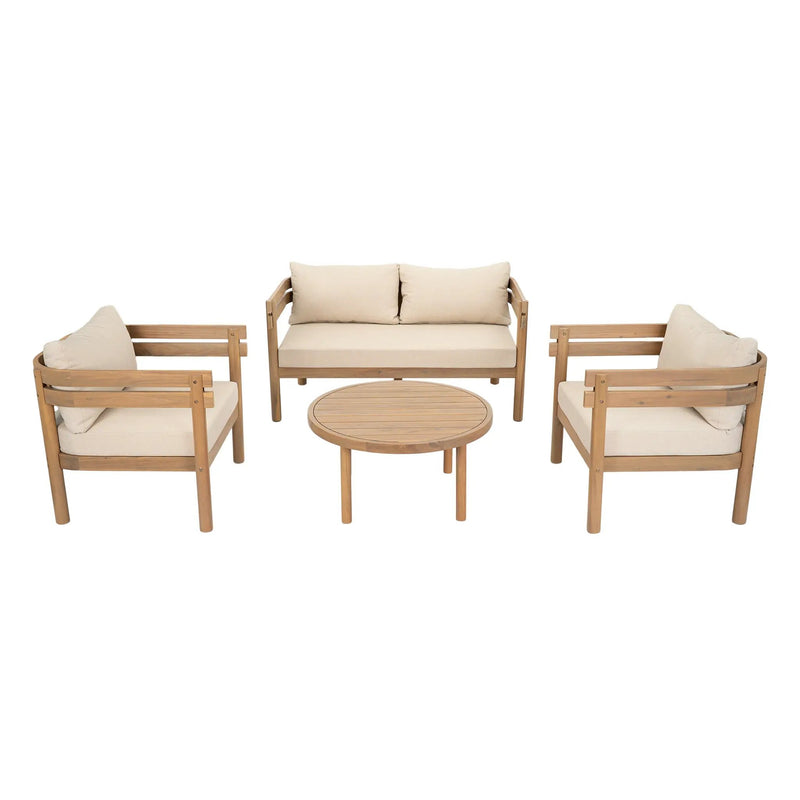 4-Piece Acacia Wood Patio Furniture Set by HouseOfZazla