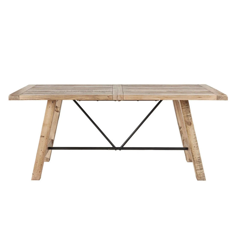 Rustic Dining Table With Metal Support - Natural by Unique Piece Furniture