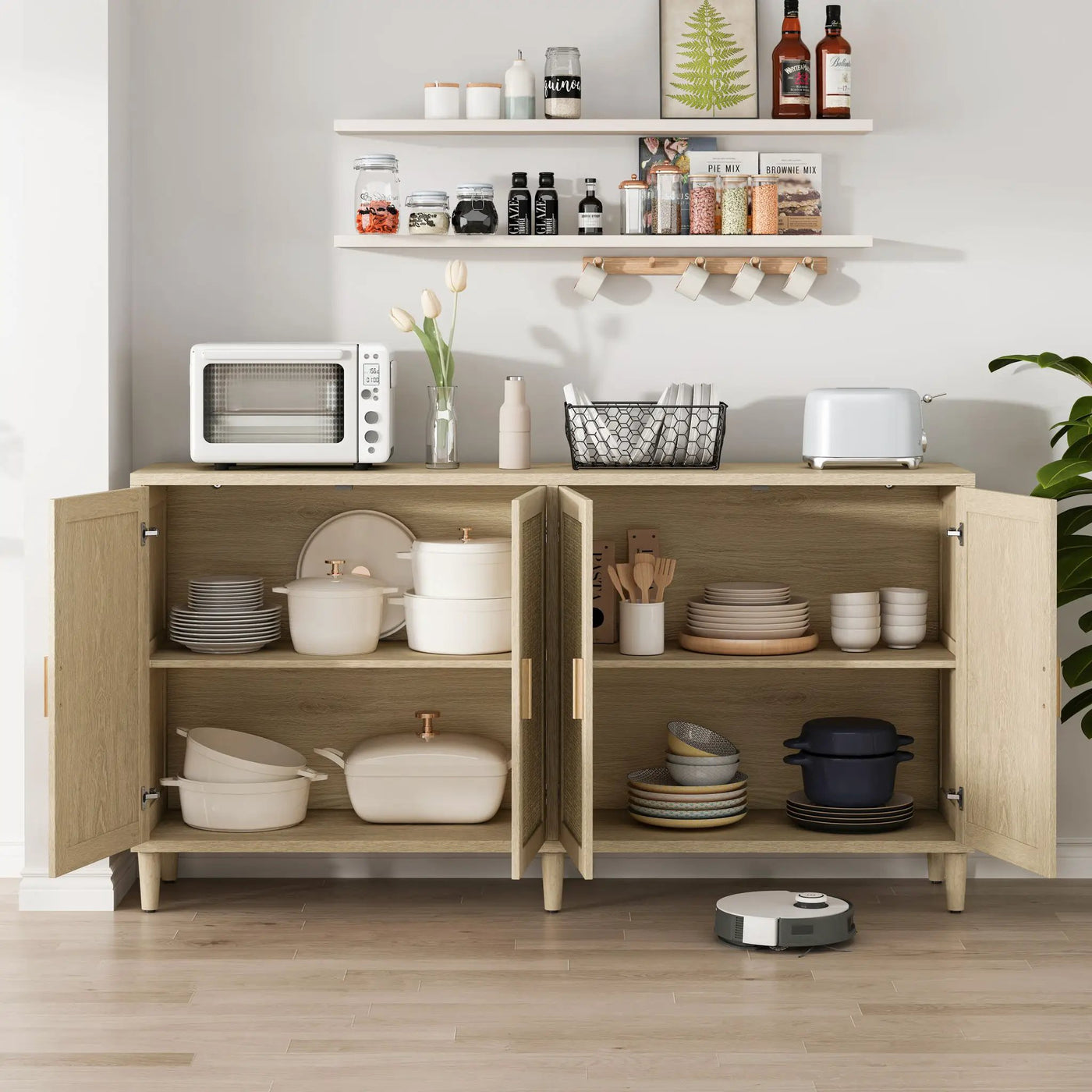 Buffet Cabinet With Adjustable Shelves For Kitchen by Unique Piece Furniture