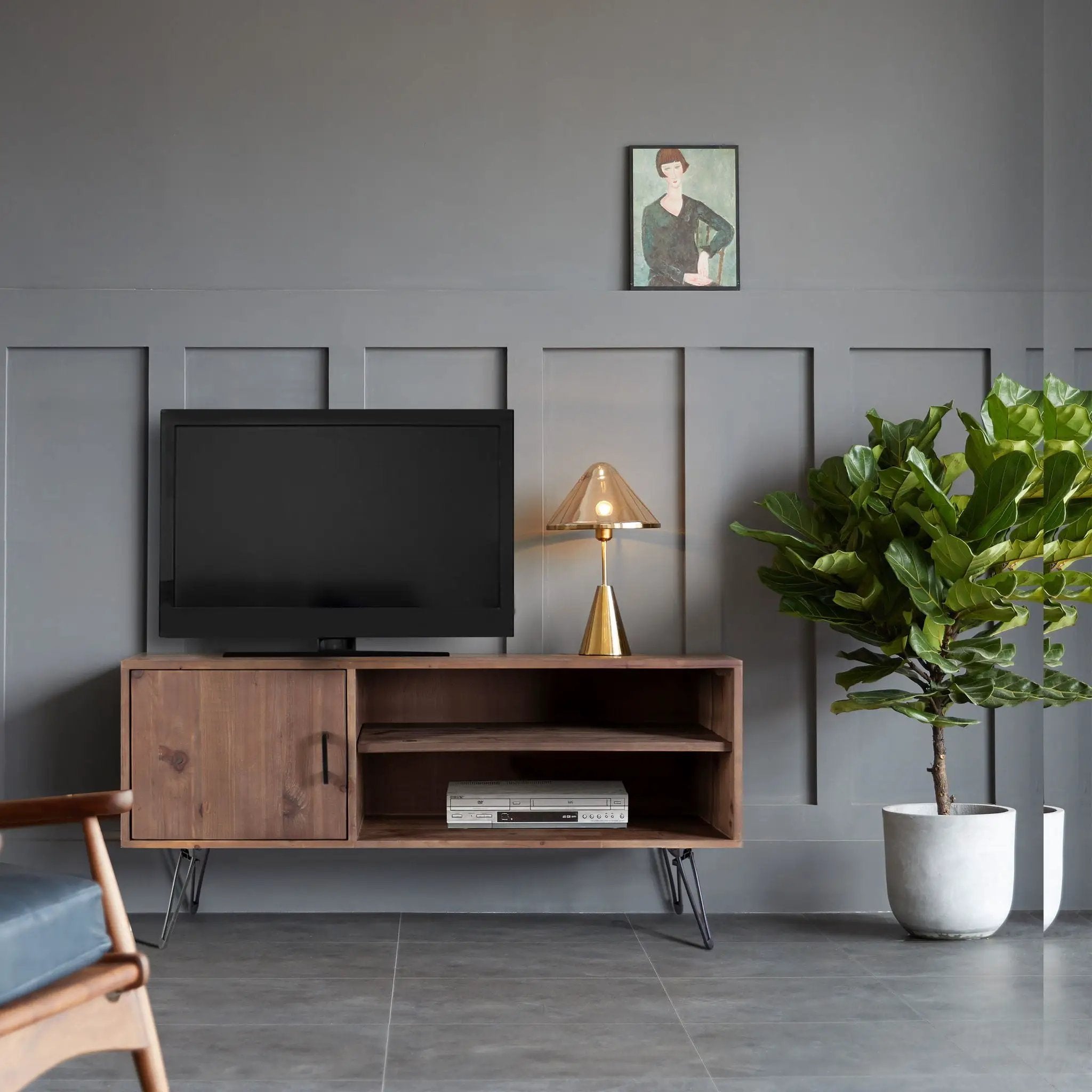 Simple, Modern, Vintage Reclaimed Wood TV Stand Media Table For Living Room - Natural by Unique Piece Furniture