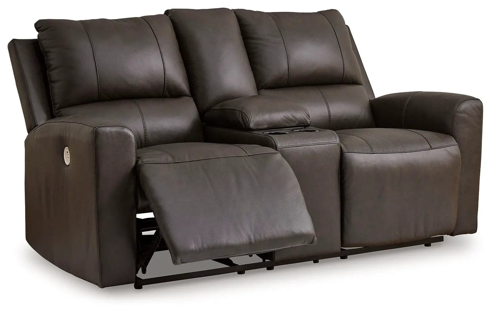 Boxmere - Dbl Power Reclining Loveseat with Console - Storm by Unique Piece Furniture