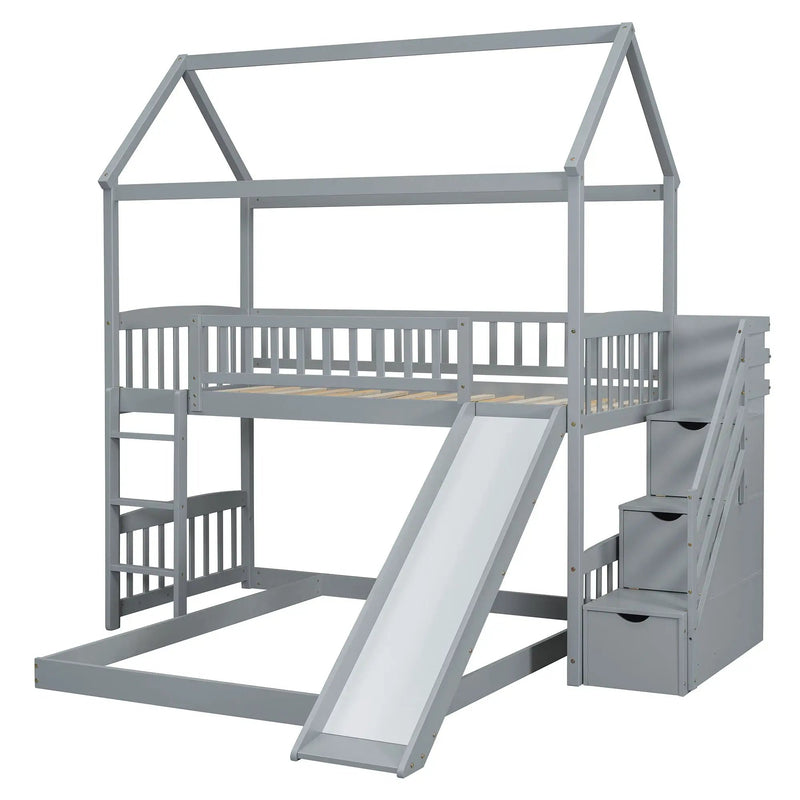 House Bunk Bed With Slide by HouseOfZazla