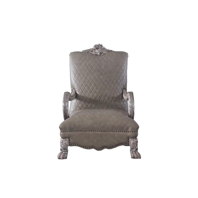 Dresden - Chair With Pillow - Synthetic Leather & Vintage Bone White by Unique Piece Furniture