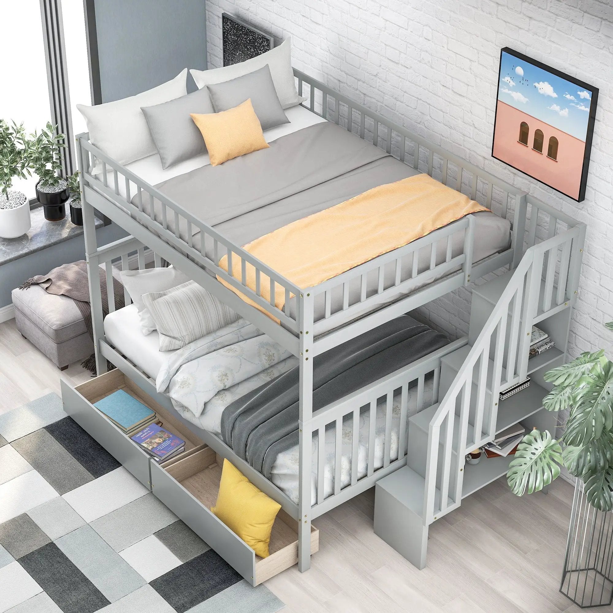 Bunk Bed With Staircase by HouseOfZazla