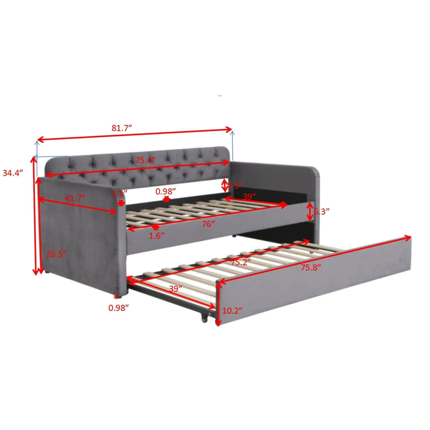 Upholstered Daybed With Trundle And USB Charging Design by Unique Piece Furniture