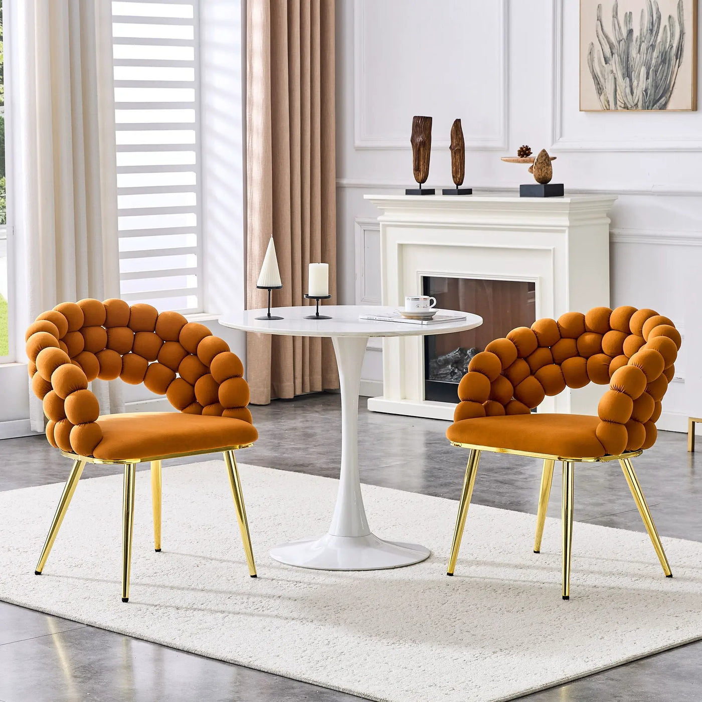 Puffy Bubble, Ball Chain Chairs For Dining Room (Set of 2) by Unique Piece Furniture