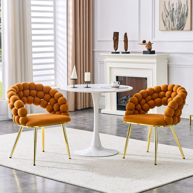 Puffy Bubble, Ball Chain Chairs For Dining Room (Set of 2) by Unique Piece Furniture