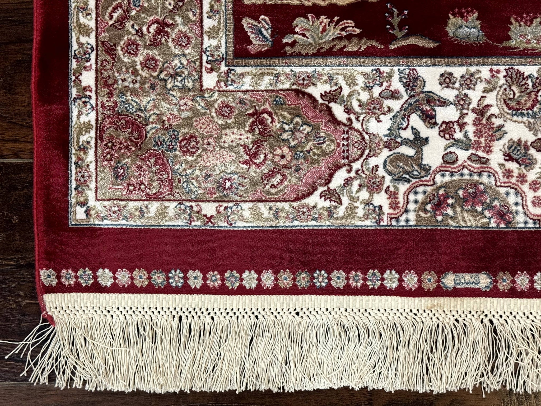 Dark Red Turkish Silk Rug 2.6 x 4, Hunting Design Scene, Bamboo Silk by Jewel Rugs
