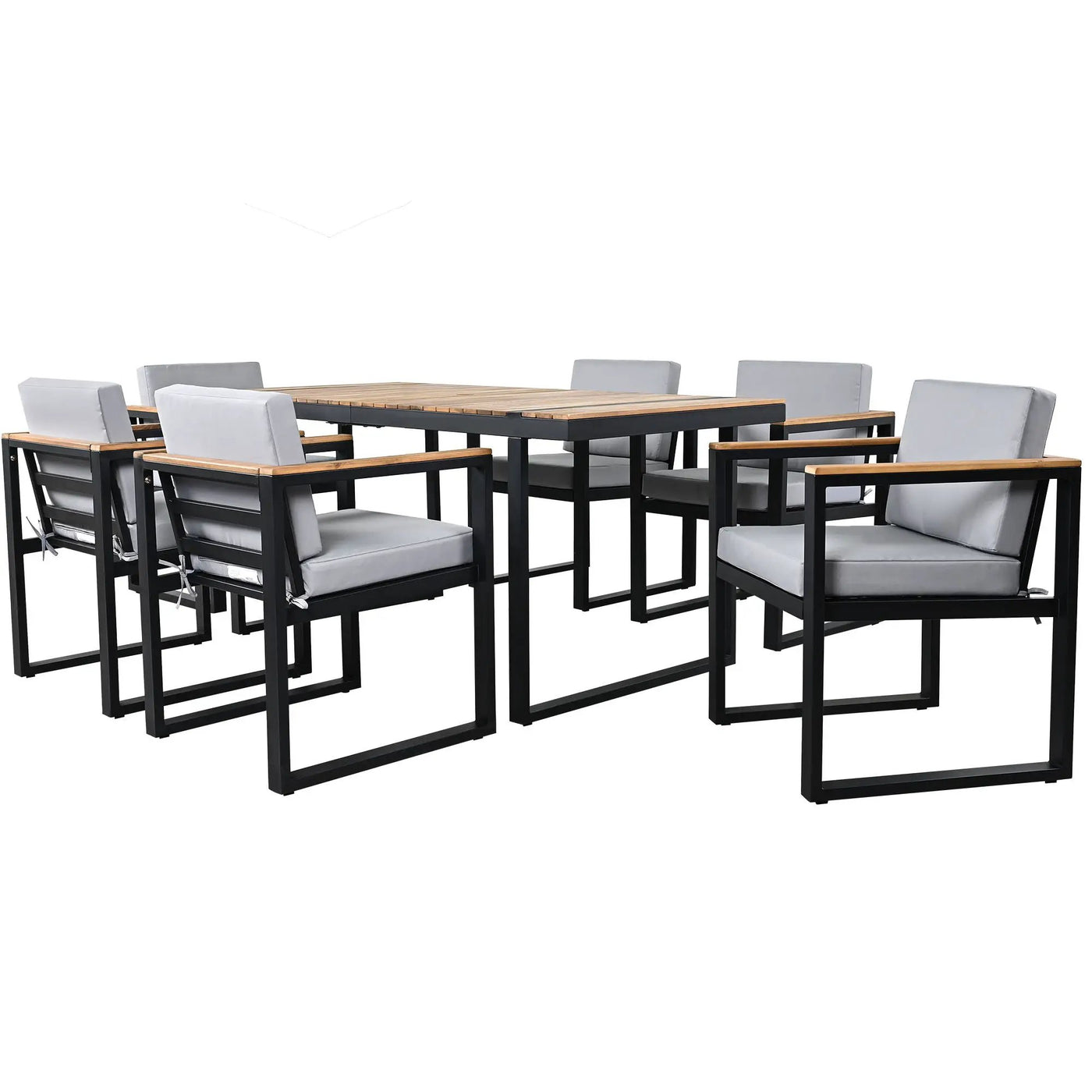 7 Pieces Outdoor Dining Set Patio Dining Table And Chair Set With And Removable Cushions For Patio by HouseOfZazla