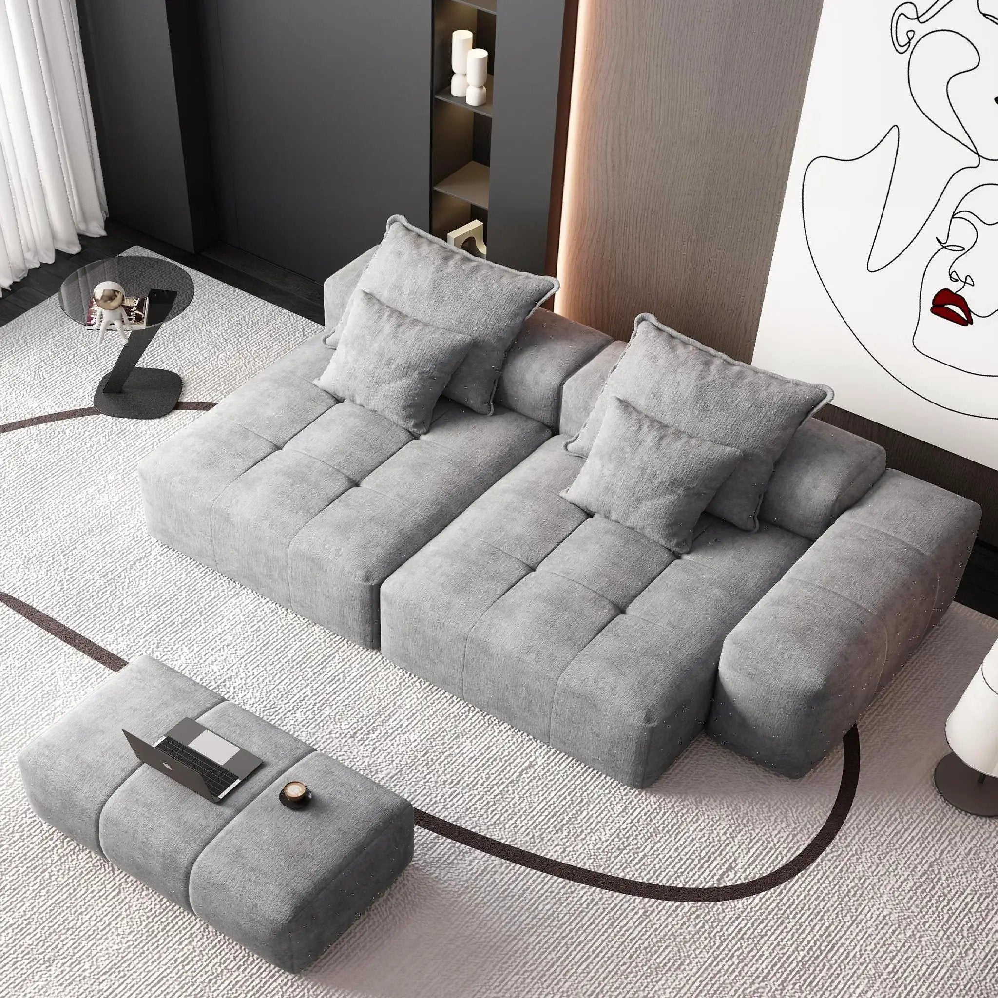 Modern Oversized DIY Combination Modular Sectional Sofa With Pillows by HouseOfZazla