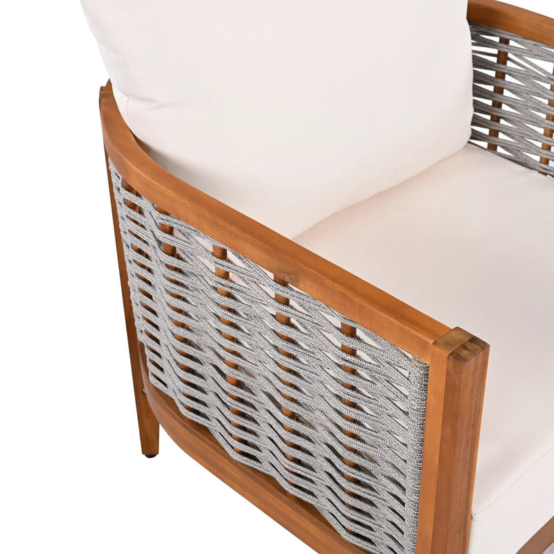 Outdoor Unique Tub Design 4-Seat Sofa Set with Woven Rope by HouseOfZazla