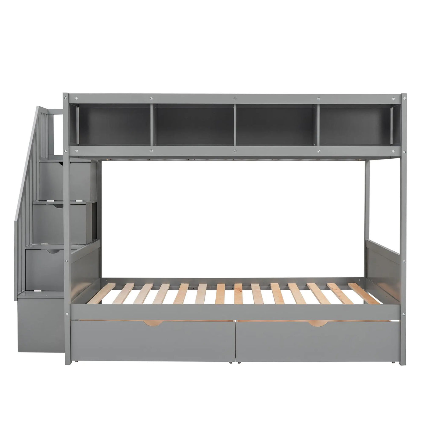 Bunk Bed With Shelfs, Storage Staircase And 2 Drawers by Unique Piece Furniture