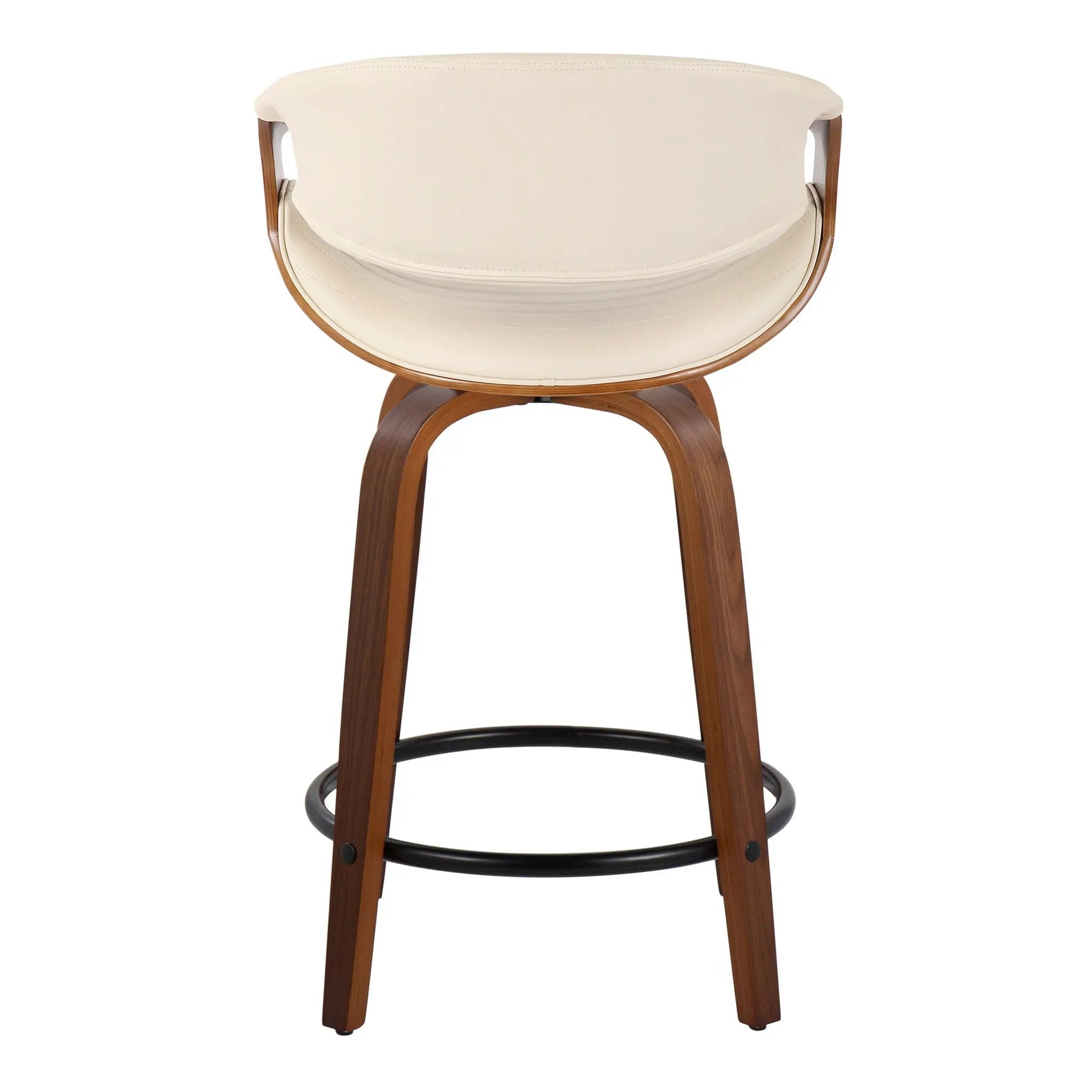 Symphony - Mid Century Modern Fixed Height Counter Stool With Swivel With Round Footrest (Set of 2) by HouseOfZazla