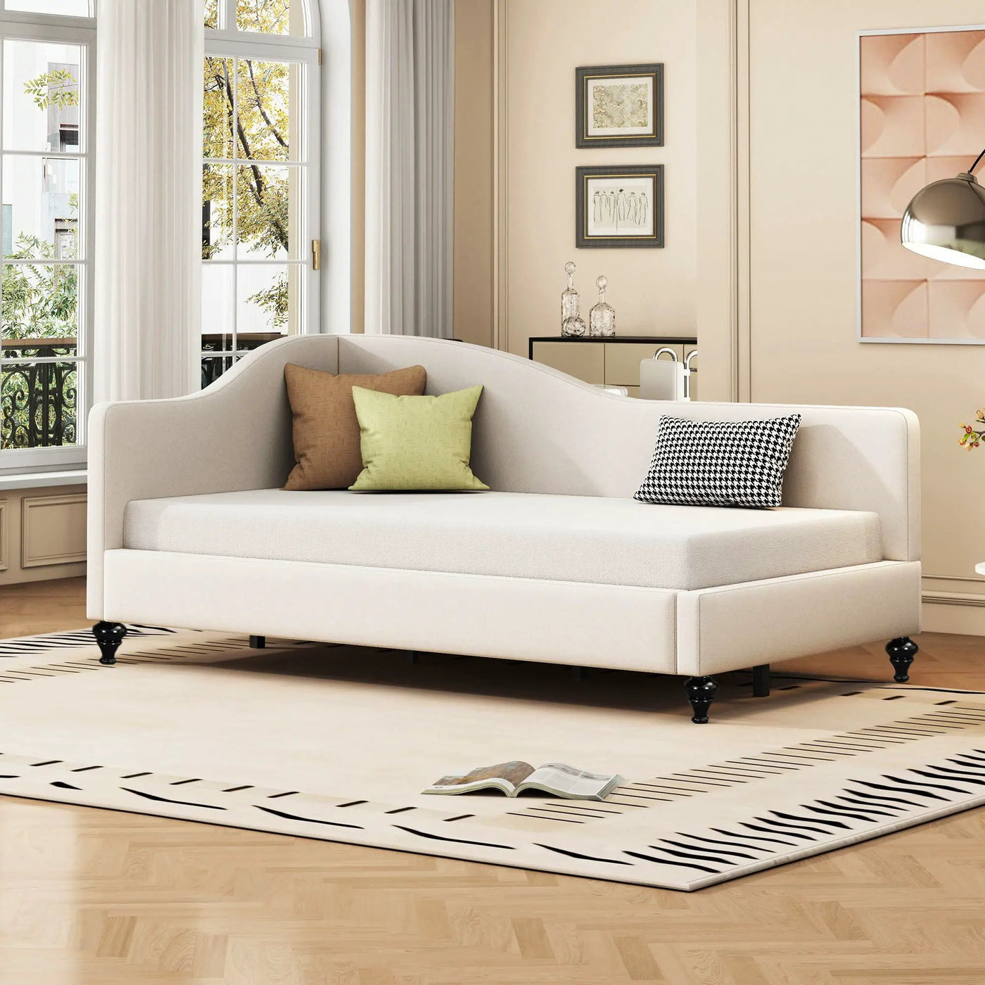 Modern L Shaped Daybed With Legs by Unique Piece Furniture