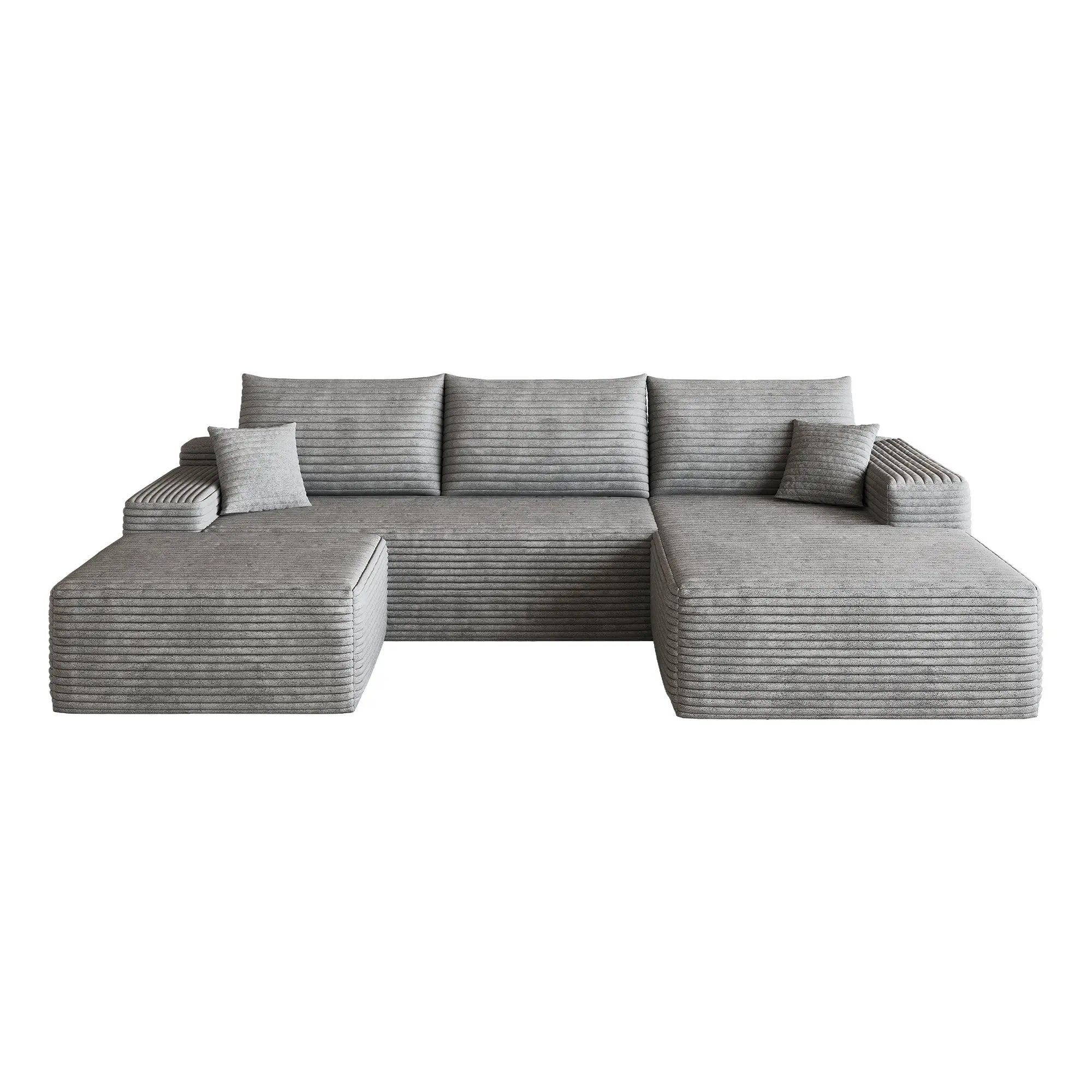 107" Cloud Sectional Sofa with 1 Ottoman by HouseOfZazla