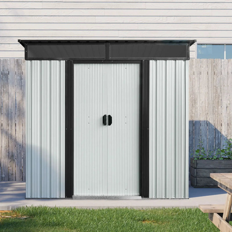 Outdoor Metal Storage Shed And Transparent Plate For Garden, Lawn by HouseOfZazla