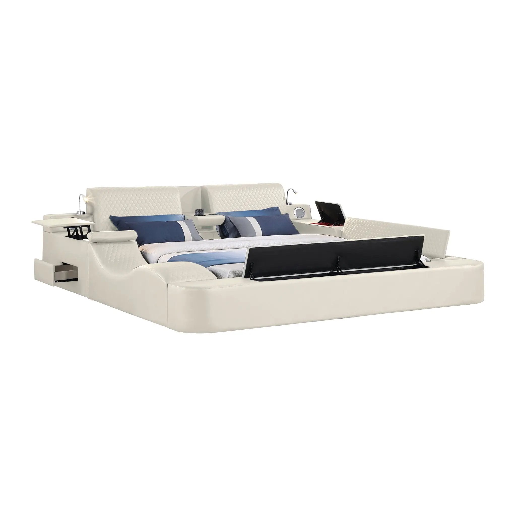 Zoya - Smart Multifunctional Bed, Built In Bluetooth Speakers, USB Charging by HouseOfZazla