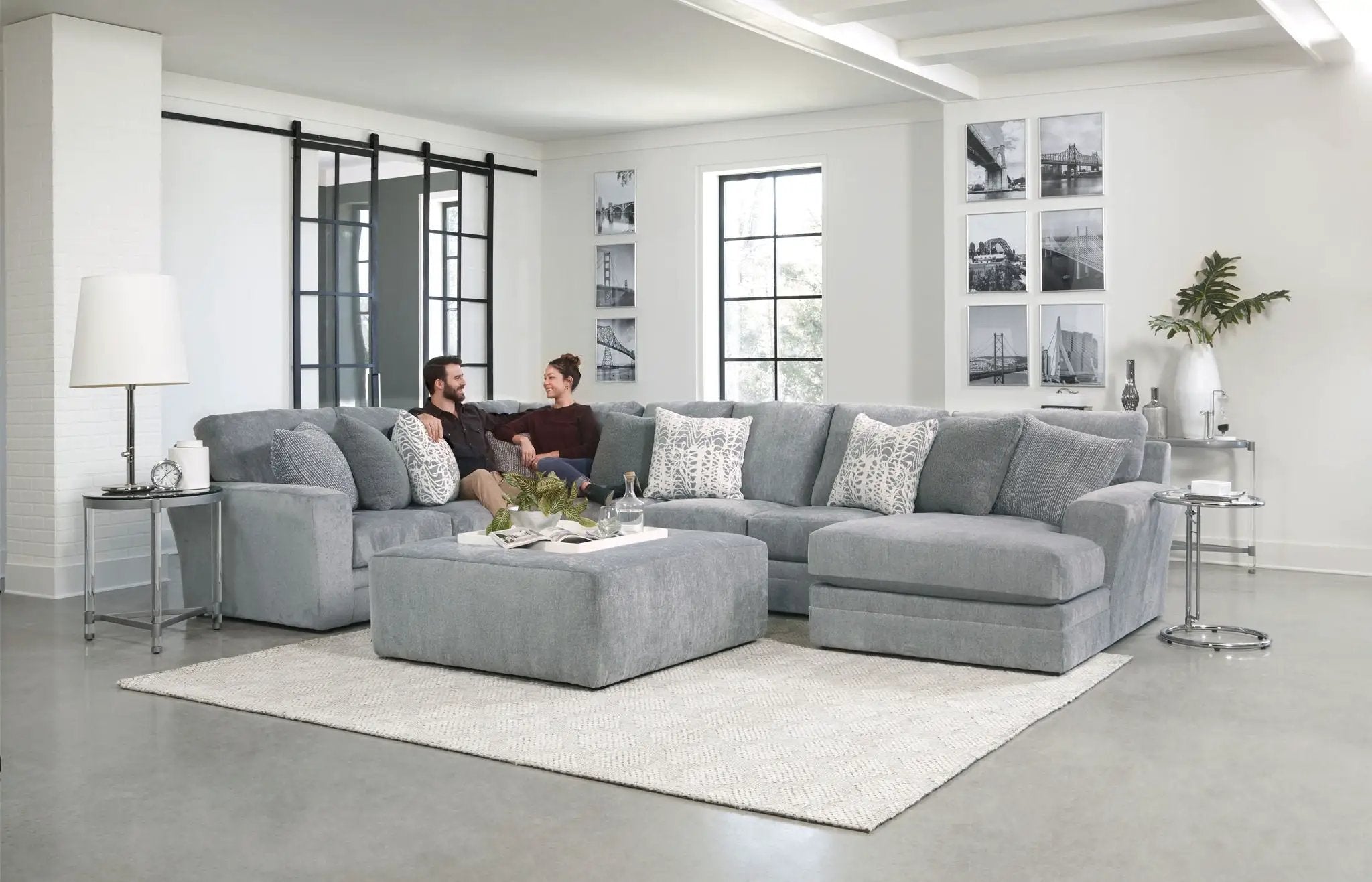 Glacier - Sectional With Cocktail Ottoman by Unique Piece Furniture
