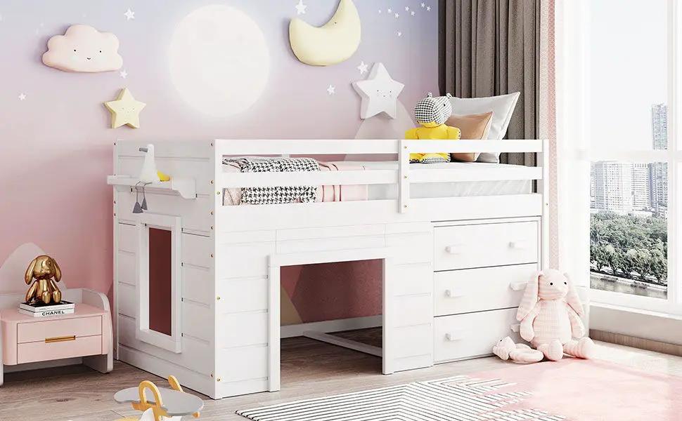 Loft Bed With Cabinet And Shelf by HouseOfZazla