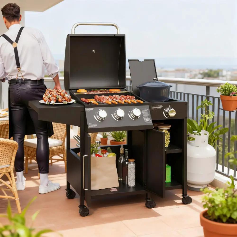 Barbecue Grill Gas Grill with Side Burner by HouseOfZazla