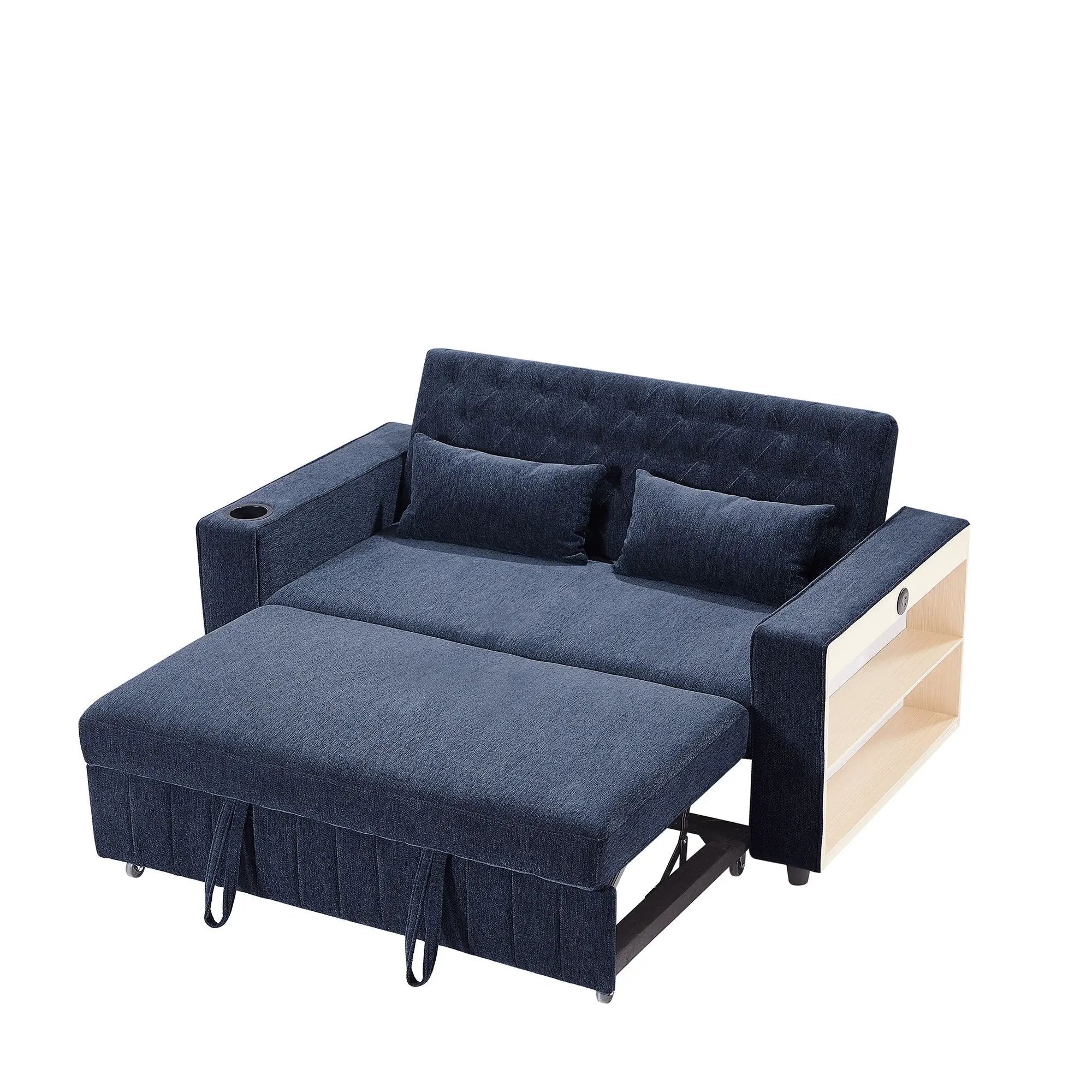 Pull-Out Sofa Bed Convertible Couch With Adjustable Backrest For Living Room by HouseOfZazla